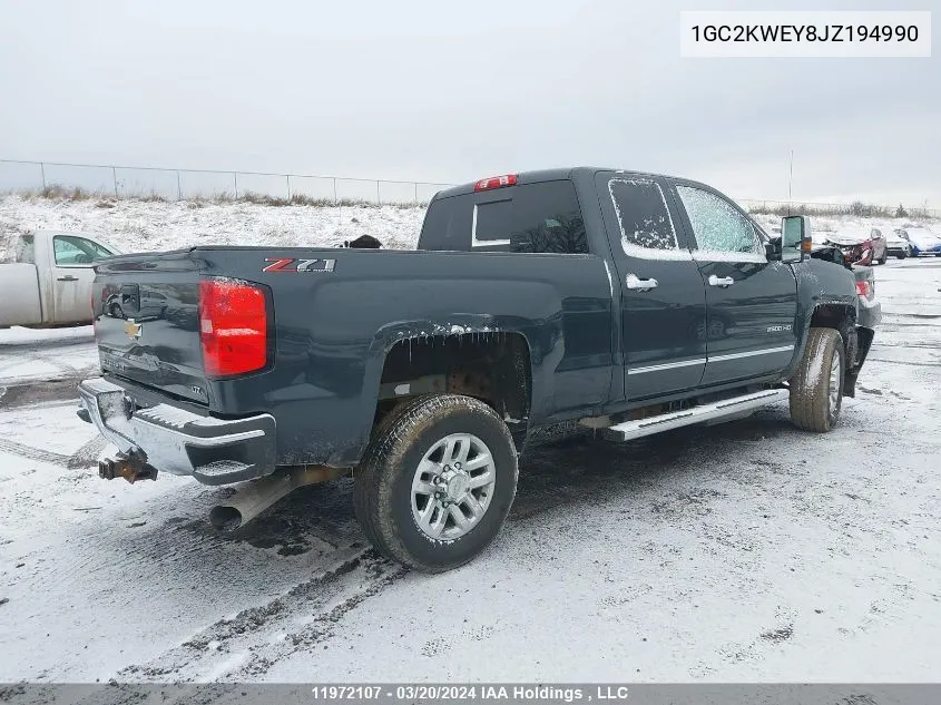 2018 Chevrolet Silverado 2500Hd VIN: 1GC2KWEY8JZ194990 Lot: 11972107