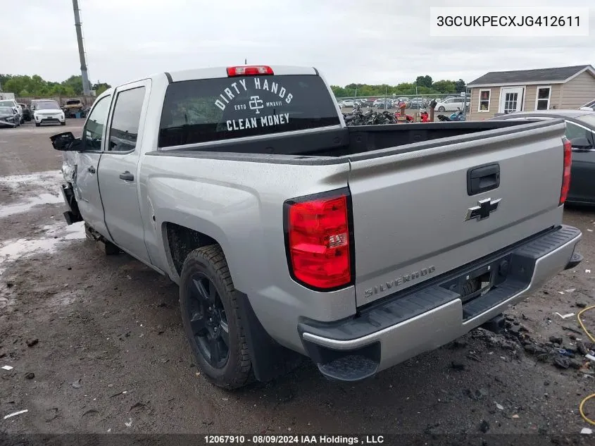 2018 Chevrolet Silverado 1500 VIN: 3GCUKPECXJG412611 Lot: 12067910