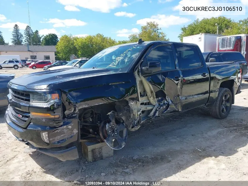 2018 Chevrolet Silverado 1500 VIN: 3GCUKREC3JG106510 Lot: 12093394