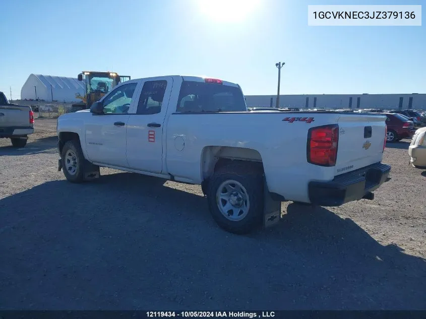 2018 Chevrolet Silverado 1500 VIN: 1GCVKNEC3JZ379136 Lot: 12119434