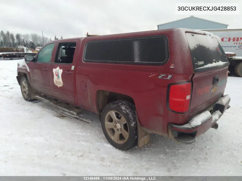 2018 Chevrolet Silverado 1500 VIN: 3GCUKRECXJG428853 Lot: 12146485