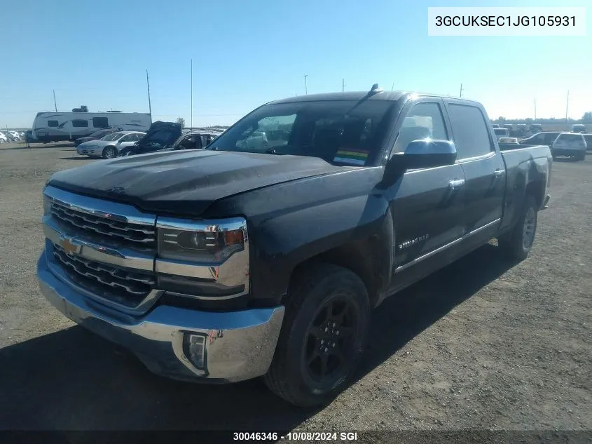 2018 Chevrolet Silverado K1500 Ltz VIN: 3GCUKSEC1JG105931 Lot: 30046346