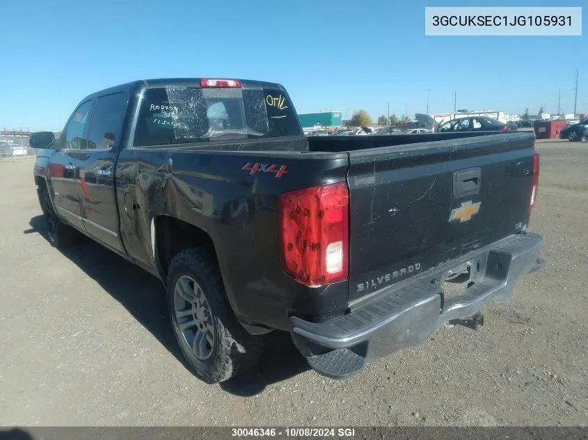 3GCUKSEC1JG105931 2018 Chevrolet Silverado K1500 Ltz