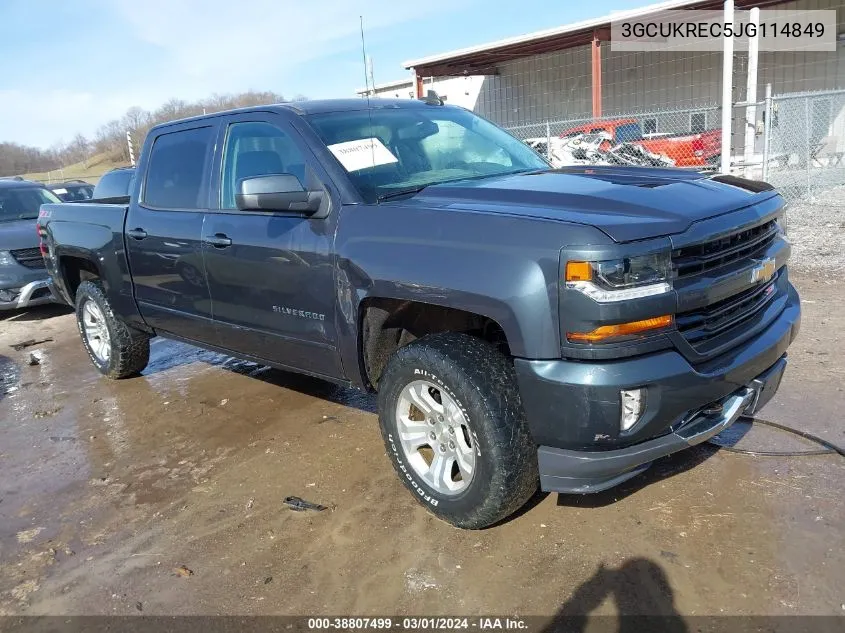 2018 Chevrolet Silverado 1500 2Lt VIN: 3GCUKREC5JG114849 Lot: 38807499