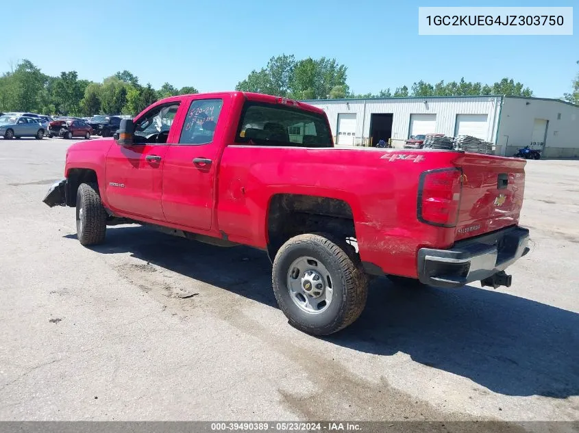 2018 Chevrolet Silverado 2500Hd Wt VIN: 1GC2KUEG4JZ303750 Lot: 39490389