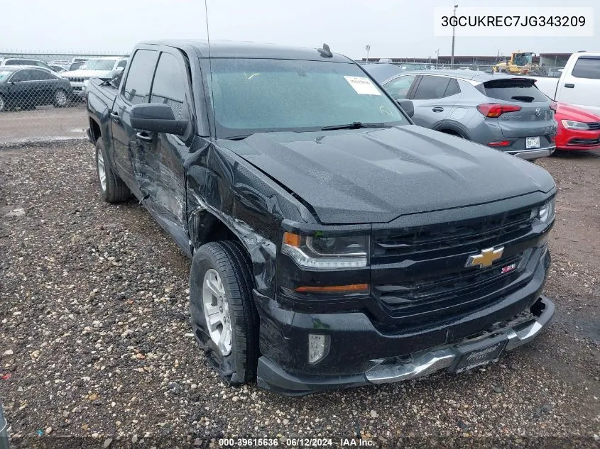 2018 Chevrolet Silverado 1500 2Lt VIN: 3GCUKREC7JG343209 Lot: 39615636