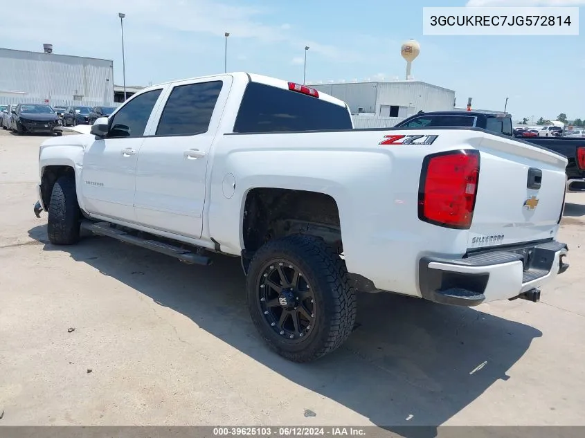 2018 Chevrolet Silverado 1500 2Lt VIN: 3GCUKREC7JG572814 Lot: 39625103