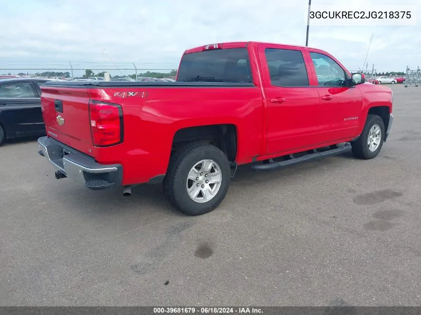 2018 Chevrolet Silverado 1500 1Lt VIN: 3GCUKREC2JG218375 Lot: 39681679