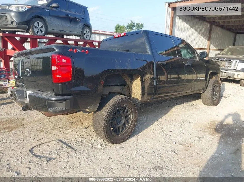 2018 Chevrolet Silverado K1500 Custom VIN: 3GCUKPEC7JG571442 Lot: 39692822