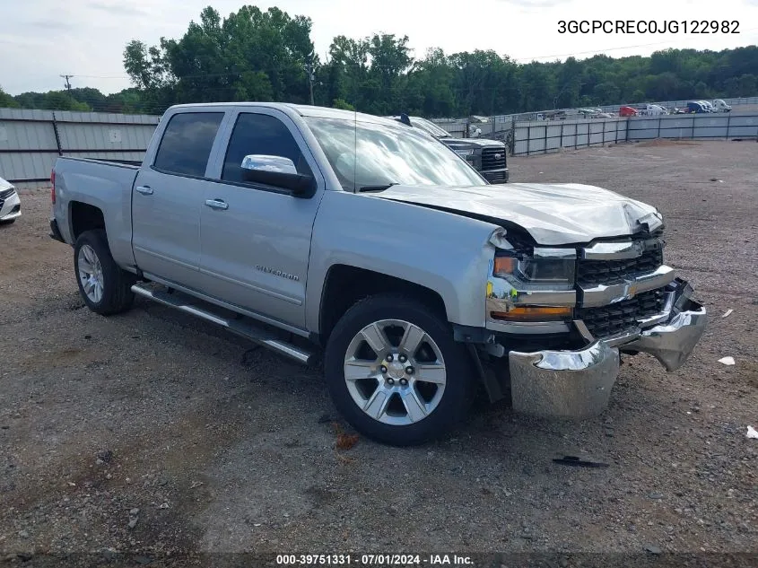 2018 Chevrolet Silverado 1500 1Lt VIN: 3GCPCREC0JG122982 Lot: 39751331