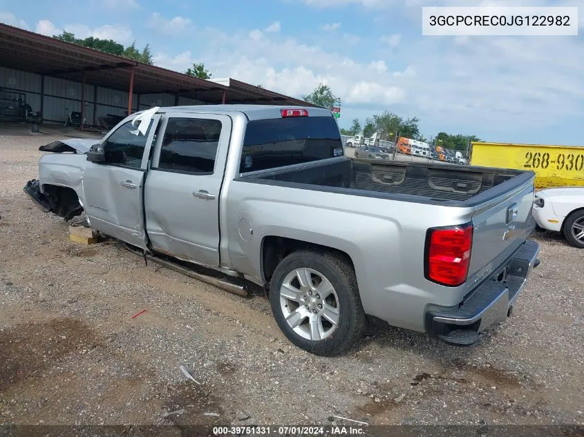 3GCPCREC0JG122982 2018 Chevrolet Silverado 1500 1Lt