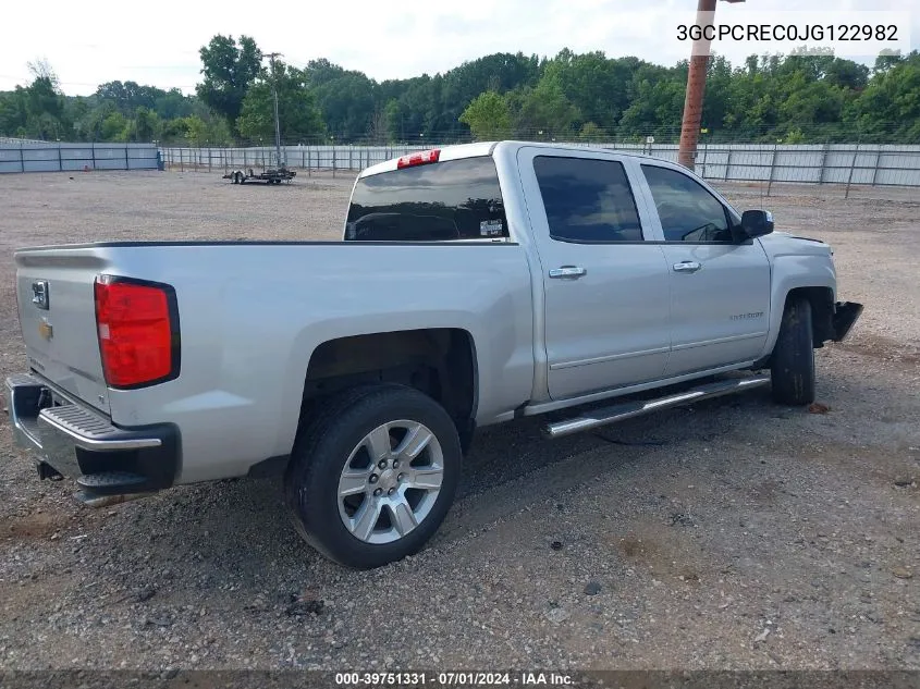 2018 Chevrolet Silverado 1500 1Lt VIN: 3GCPCREC0JG122982 Lot: 39751331