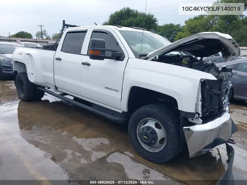 2018 Chevrolet Silverado 3500Hd Wt VIN: 1GC4KYCY3JF140019 Lot: 39826825