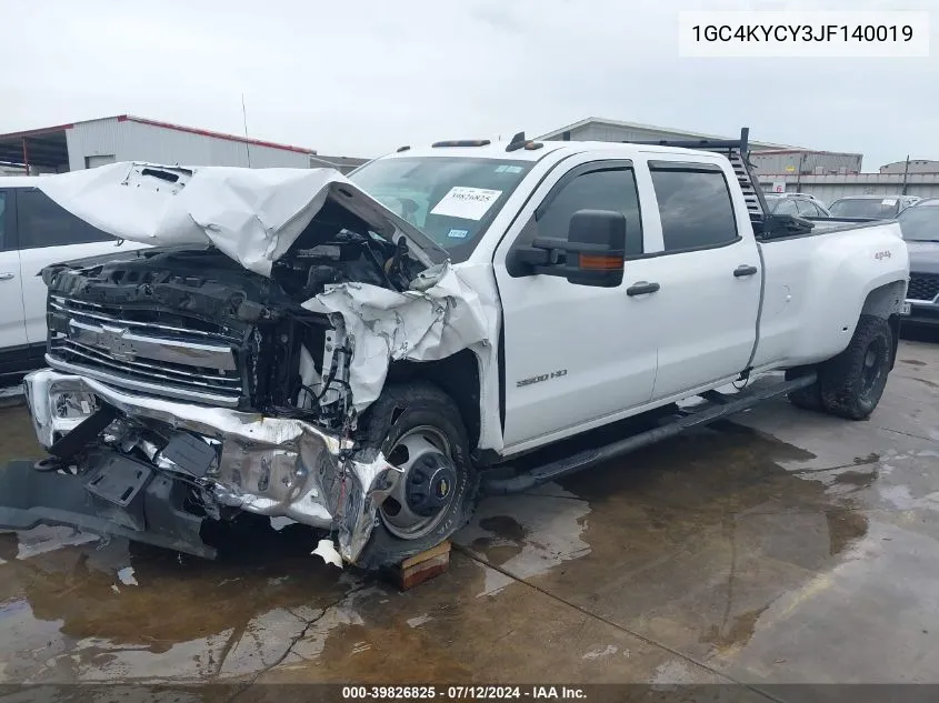 2018 Chevrolet Silverado 3500Hd Wt VIN: 1GC4KYCY3JF140019 Lot: 39826825