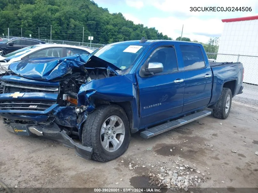 2018 Chevrolet Silverado 1500 2Lt VIN: 3GCUKREC0JG244506 Lot: 39828001