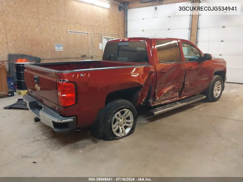 2018 Chevrolet Silverado 1500 1Lt VIN: 3GCUKREC0JG534941 Lot: 39869041