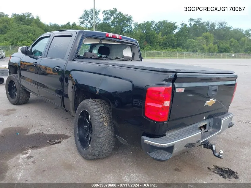 2018 Chevrolet Silverado 1500 Lt VIN: 3GCPCRECXJG170067 Lot: 39879608