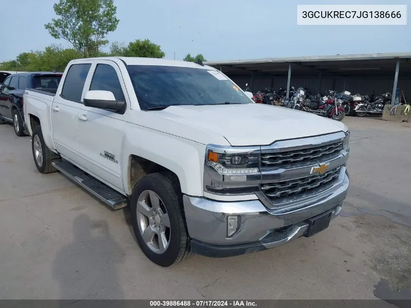 2018 Chevrolet Silverado 1500 1Lt VIN: 3GCUKREC7JG138666 Lot: 39886488