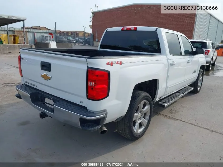 2018 Chevrolet Silverado 1500 1Lt VIN: 3GCUKREC7JG138666 Lot: 39886488