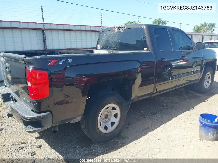 2018 Chevrolet Silverado 1500 1Lt/2Lt VIN: 1GCVKREC8JZ143783 Lot: 39960884