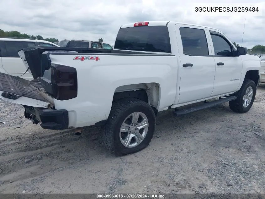 2018 Chevrolet Silverado 1500 Custom VIN: 3GCUKPEC8JG259484 Lot: 39963618