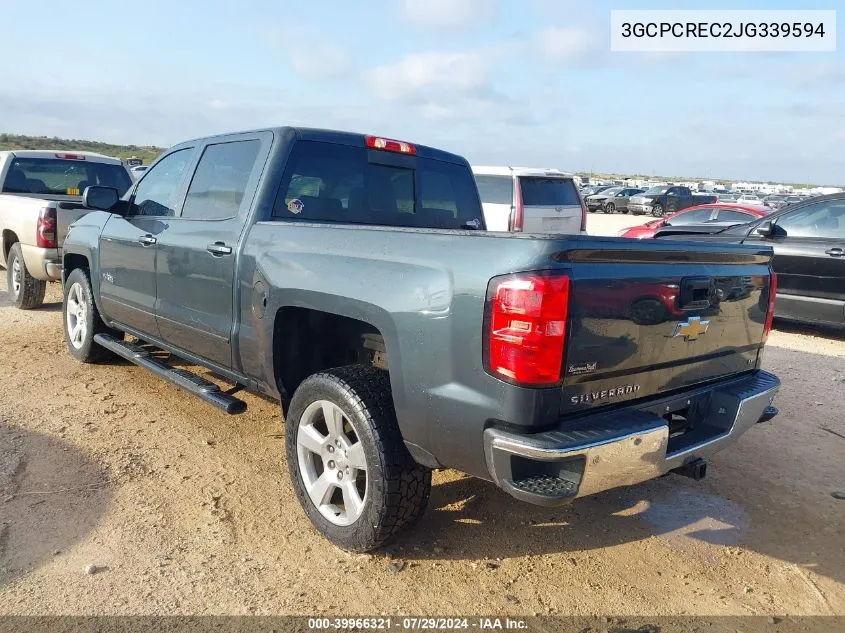 2018 Chevrolet Silverado 1500 1Lt VIN: 3GCPCREC2JG339594 Lot: 39966321