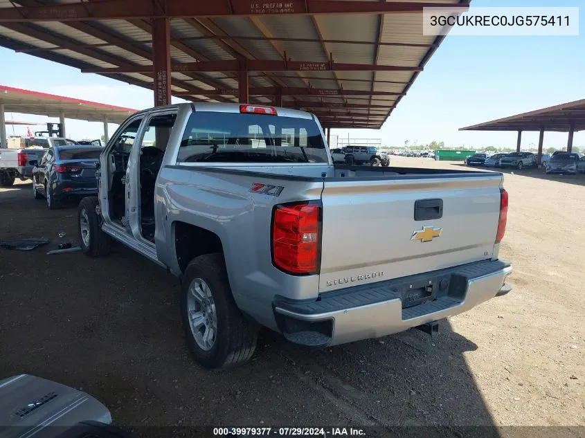 2018 Chevrolet Silverado 1500 2Lt VIN: 3GCUKREC0JG575411 Lot: 39979377