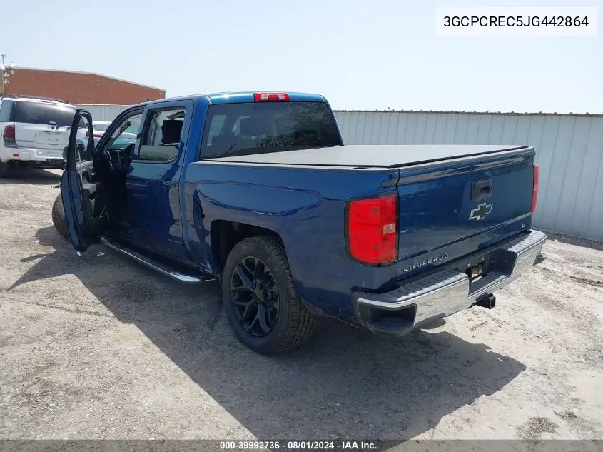 2018 Chevrolet Silverado 1500 Lt VIN: 3GCPCREC5JG442864 Lot: 39992736