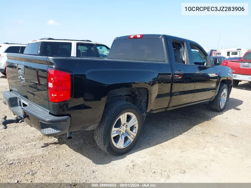 2018 Chevrolet Silverado 1500 Custom VIN: 1GCRCPEC3JZ283906 Lot: 39998602