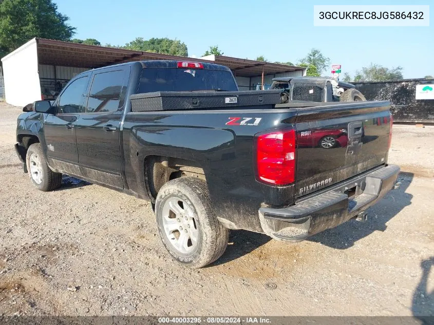 2018 Chevrolet Silverado 1500 2Lt VIN: 3GCUKREC8JG586432 Lot: 40003295