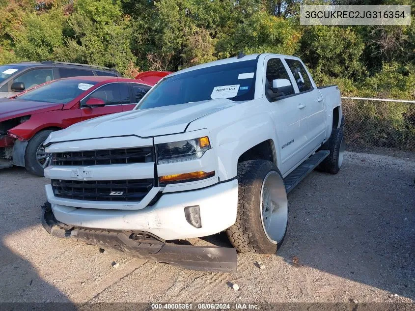 2018 Chevrolet Silverado 1500 2Lt VIN: 3GCUKREC2JG316354 Lot: 40005361