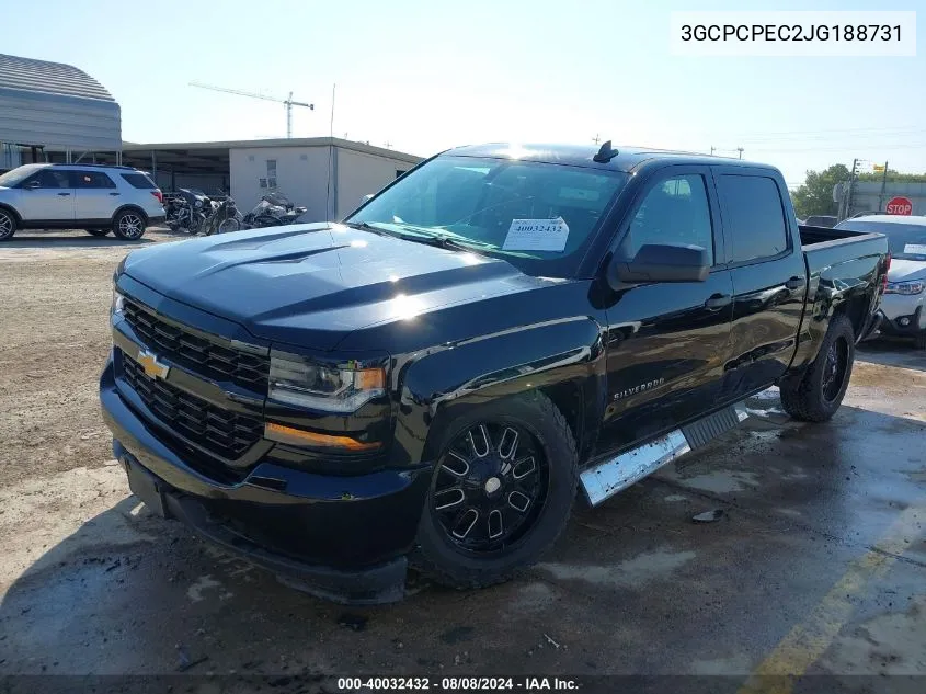 2018 Chevrolet Silverado 1500 Custom VIN: 3GCPCPEC2JG188731 Lot: 40032432