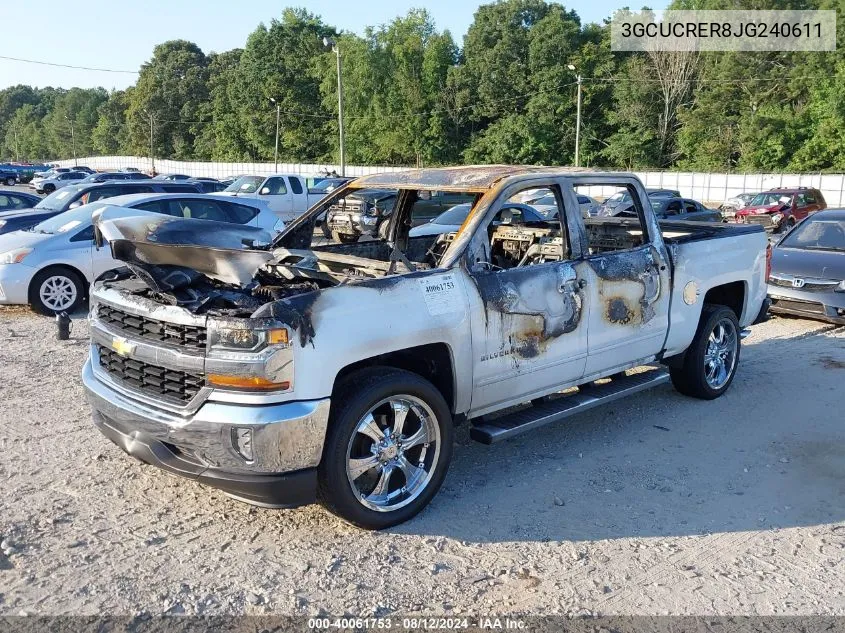 3GCUCRER8JG240611 2018 Chevrolet Silverado 1500 1Lt