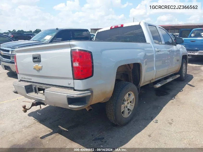 2018 Chevrolet Silverado 1500 Lt VIN: 1GCRCREC2JZ366562 Lot: 40098852