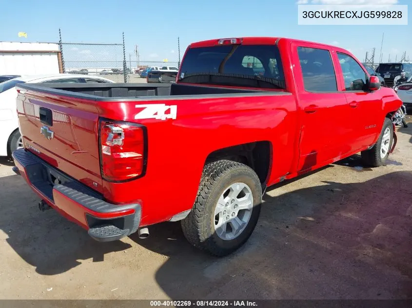 2018 Chevrolet Silverado 1500 2Lt VIN: 3GCUKRECXJG599828 Lot: 40102269