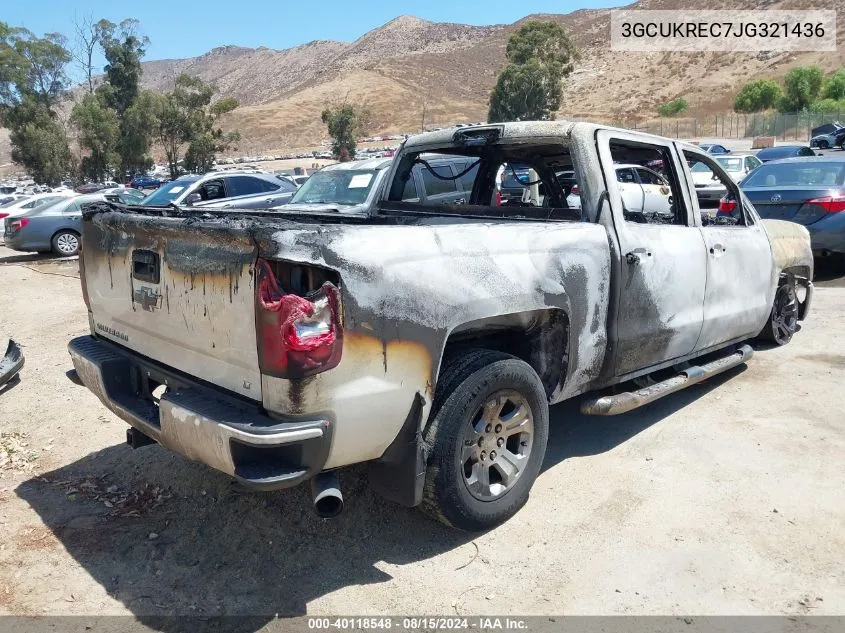 2018 Chevrolet Silverado 1500 2Lt VIN: 3GCUKREC7JG321436 Lot: 40118548