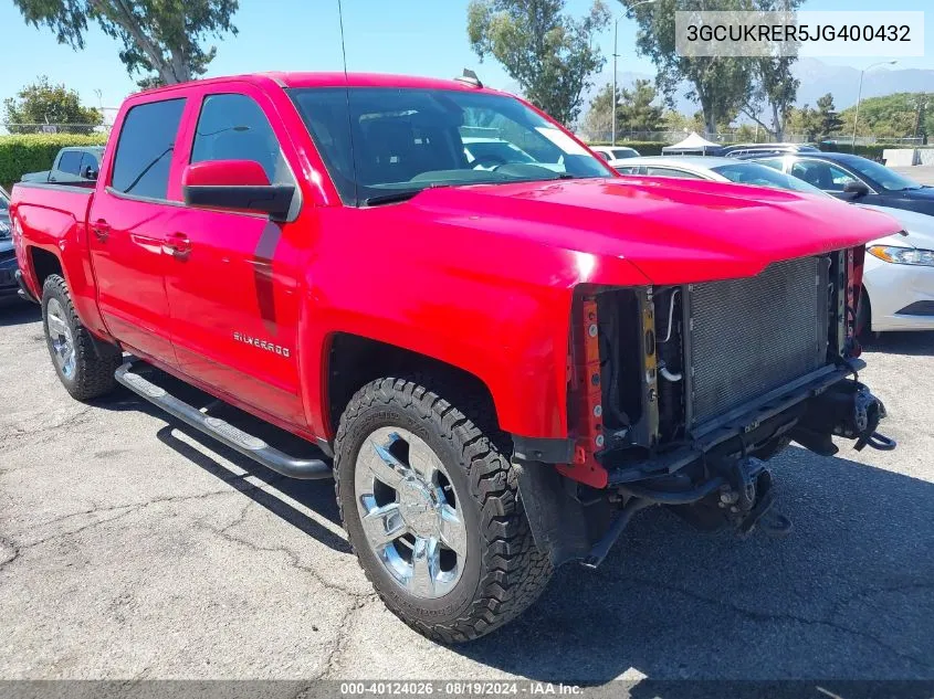 2018 Chevrolet Silverado 1500 1Lt VIN: 3GCUKRER5JG400432 Lot: 40124026