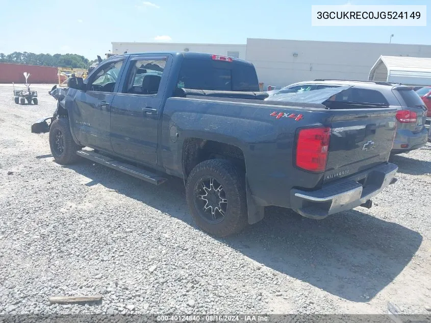 2018 Chevrolet Silverado 1500 1Lt VIN: 3GCUKREC0JG524149 Lot: 40124840