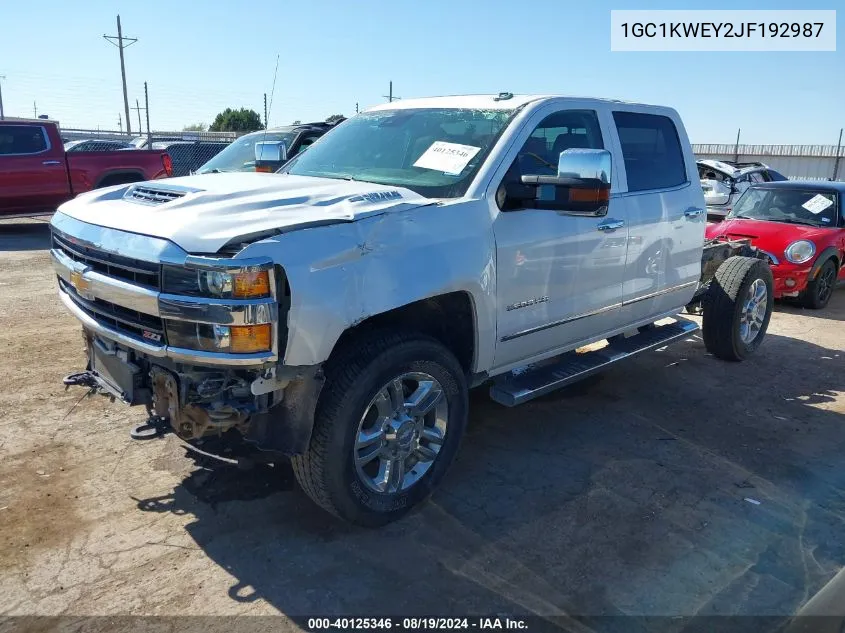 1GC1KWEY2JF192987 2018 Chevrolet Silverado 2500Hd Ltz