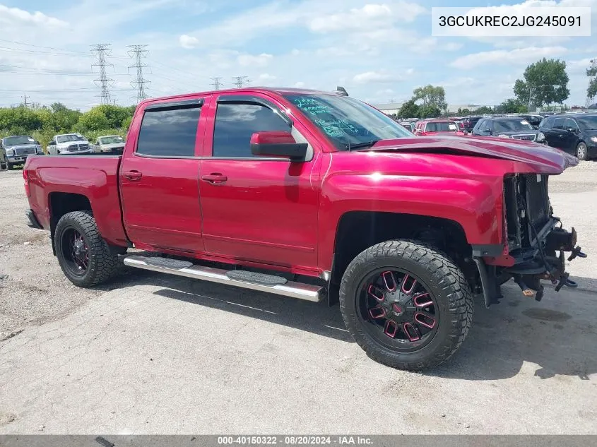 2018 Chevrolet Silverado 1500 K1500 Lt VIN: 3GCUKREC2JG245091 Lot: 40150322