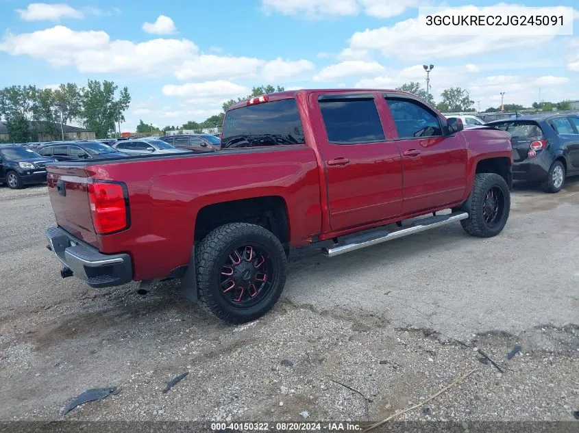 2018 Chevrolet Silverado 1500 K1500 Lt VIN: 3GCUKREC2JG245091 Lot: 40150322