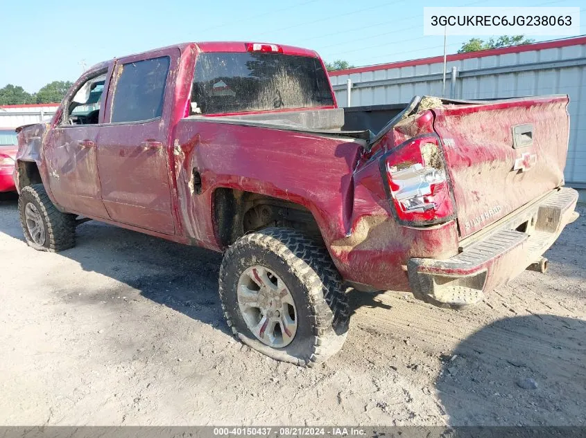 2018 Chevrolet Silverado 1500 2Lt VIN: 3GCUKREC6JG238063 Lot: 40150437