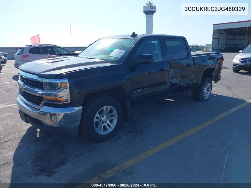 2018 Chevrolet Silverado 1500 1Lt VIN: 3GCUKREC3JG480339 Lot: 40174960