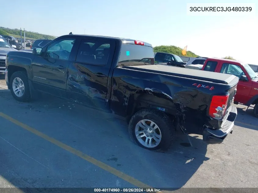 2018 Chevrolet Silverado 1500 1Lt VIN: 3GCUKREC3JG480339 Lot: 40174960