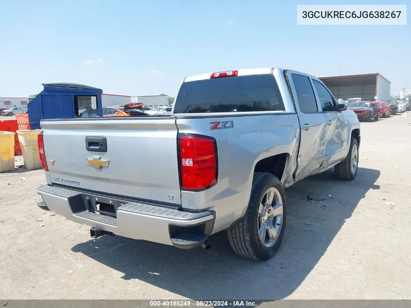 2018 Chevrolet Silverado 1500 2Lt VIN: 3GCUKREC6JG638267 Lot: 40188249