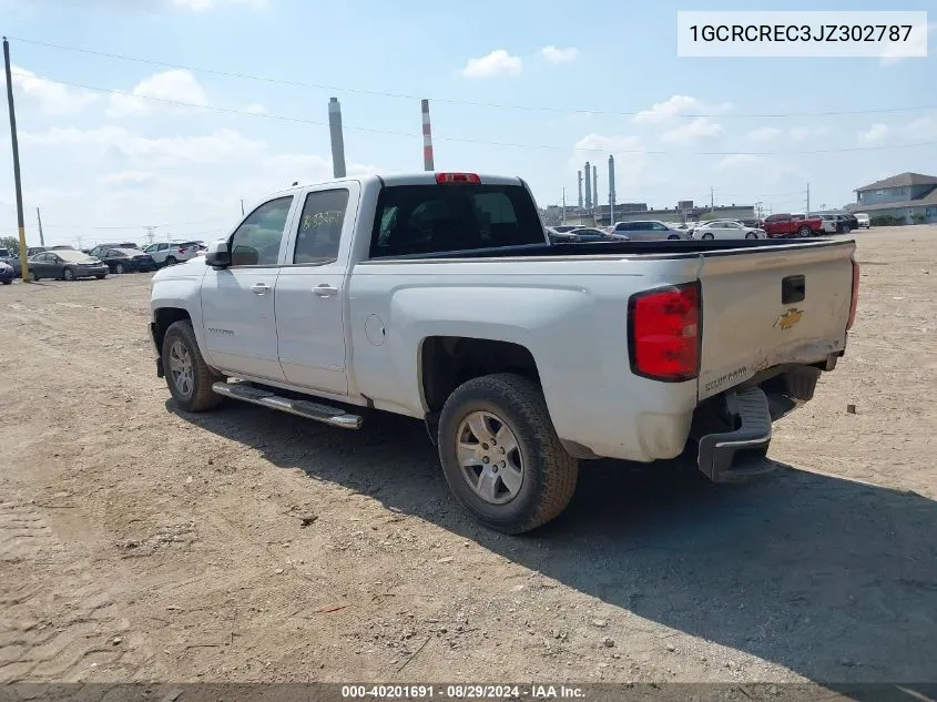 2018 Chevrolet Silverado 1500 Lt VIN: 1GCRCREC3JZ302787 Lot: 40201691