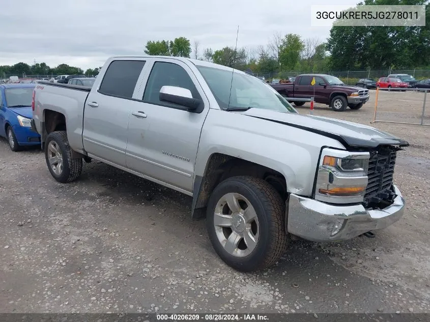 2018 Chevrolet Silverado 1500 1Lt VIN: 3GCUKRER5JG278011 Lot: 40206209