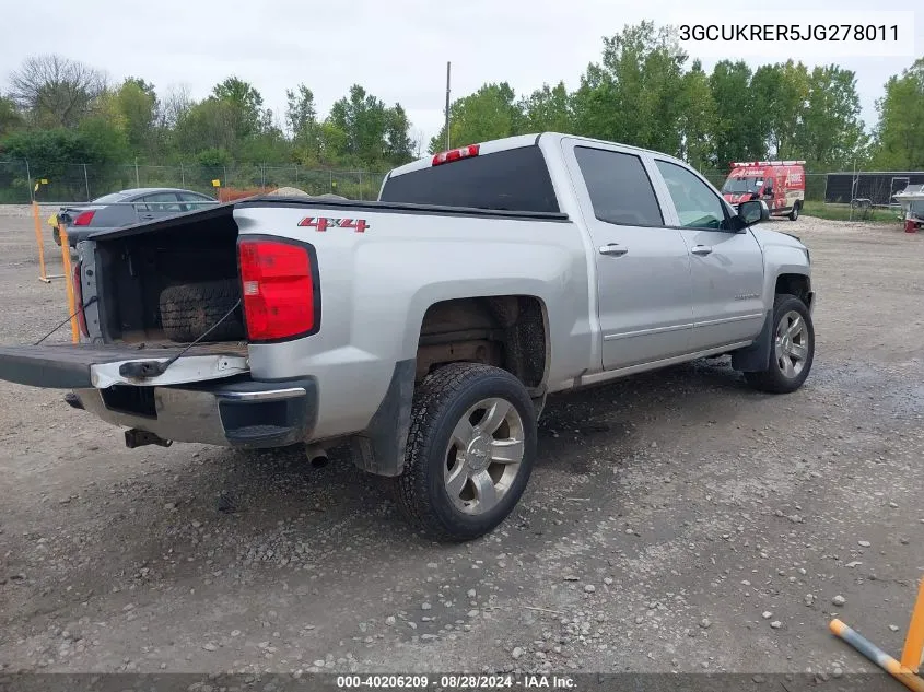 3GCUKRER5JG278011 2018 Chevrolet Silverado 1500 1Lt