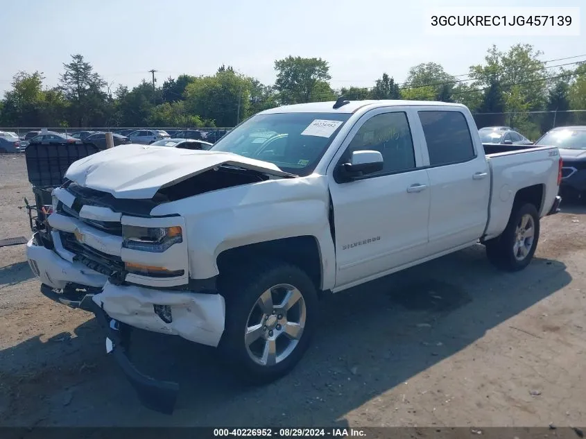 2018 Chevrolet Silverado 1500 2Lt VIN: 3GCUKREC1JG457139 Lot: 40226952