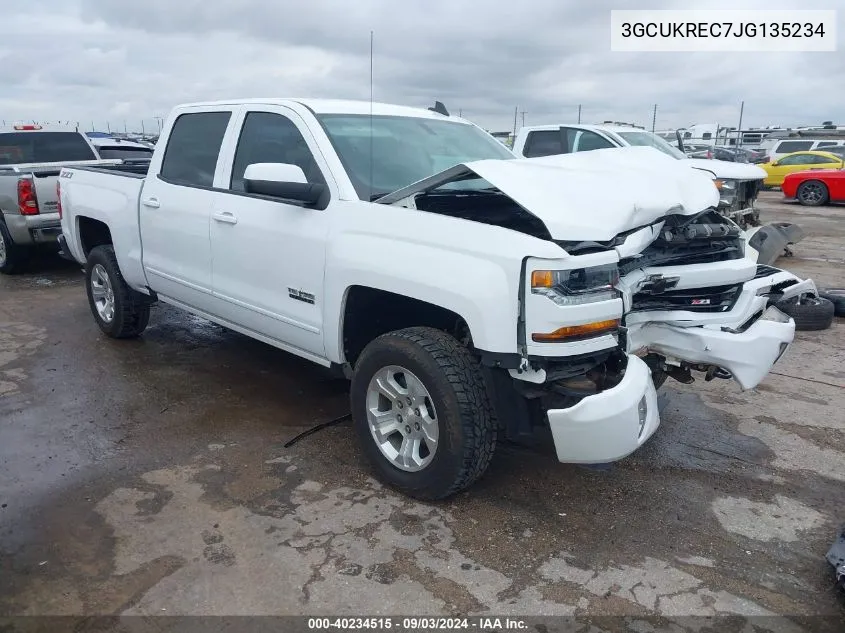 2018 Chevrolet Silverado 1500 2Lt VIN: 3GCUKREC7JG135234 Lot: 40234515